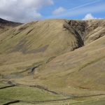 The Codleteth Burn catchment with its outlet fan system and recent debris flow deposits near Talla Linfoots. BGS © UKRI.