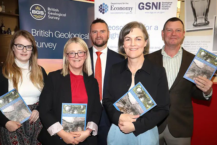 (L to R) Rebecca Ní Chonchubhair, Kirstin lemon, Paul Wilson, Marie Cowan and Mark Cooper. BGS © UKRI