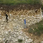 The Lewes Nodular Chalk Formation contributes to the chemistry of overlying soils in Culver Down on the Isle of Wight. BGS © UKRI.