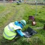 Monitoring shallow groundwater - ground investigation in Glasgow. BGS © UKRI. 