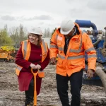 Ruth Edwards breaking ground. BGS © UKRI.