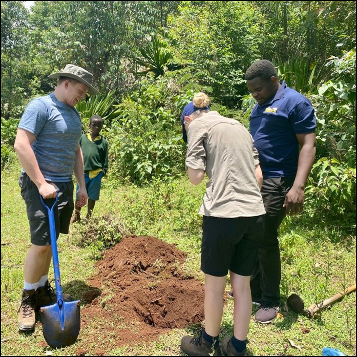 Sophia and Job working in the Oroba Valley, Kenya, to collect reference site samples (2020). Source: Odipo Osano