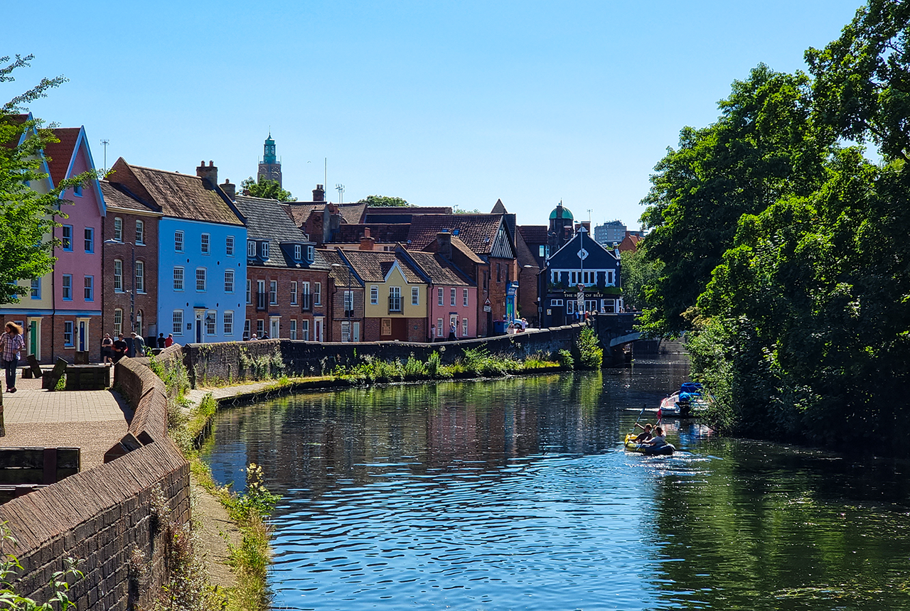 River Wensum in Norwich, Norfolk, England. © iStock.