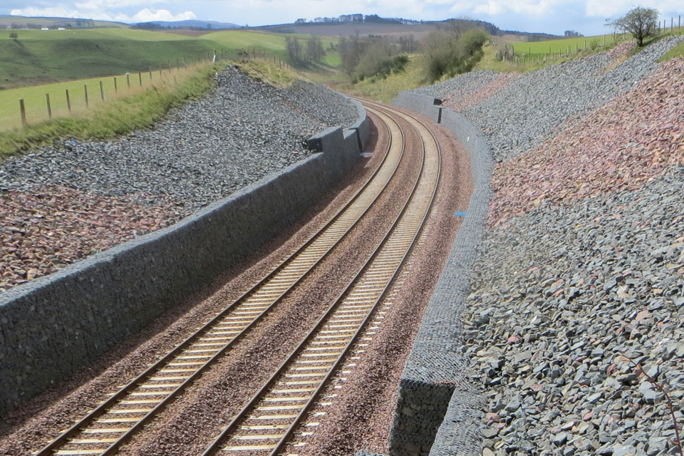 View southwest of Borders Railway line
