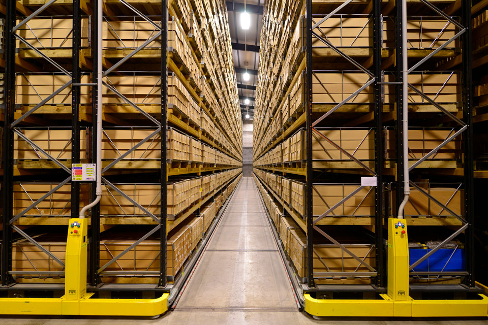 BGS Core Store in Keyworth. Part of the National Geological Repository