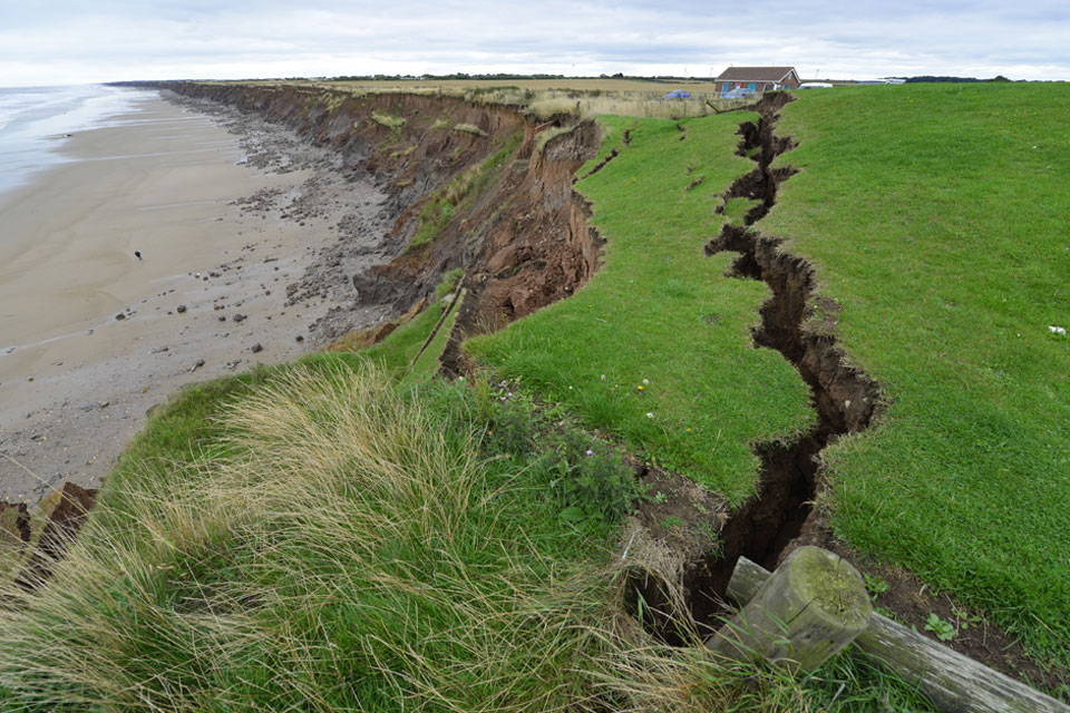 Mappleton landslide, 5 miles south of Bridlington, East Yorkshire.