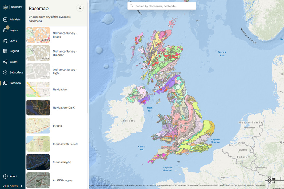 BGS GeoIndex Beta user interface