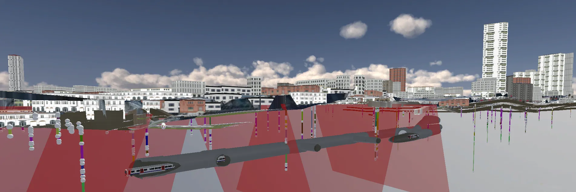 Geological model around Farringdon Station. BGS © UKRI.