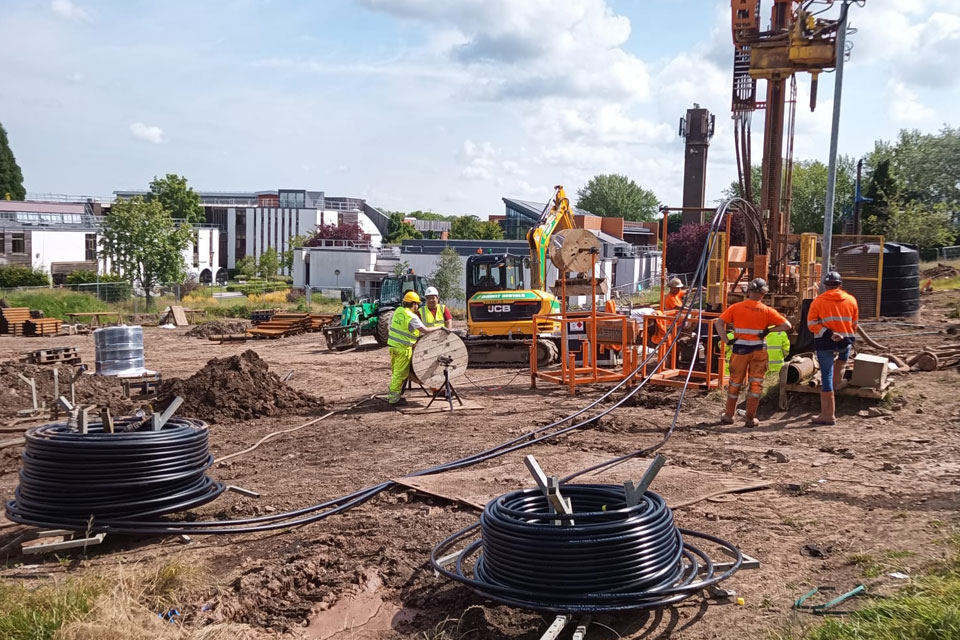 Ground Source Heat Pump installation at BGS Keyworth. BGS © UKRI