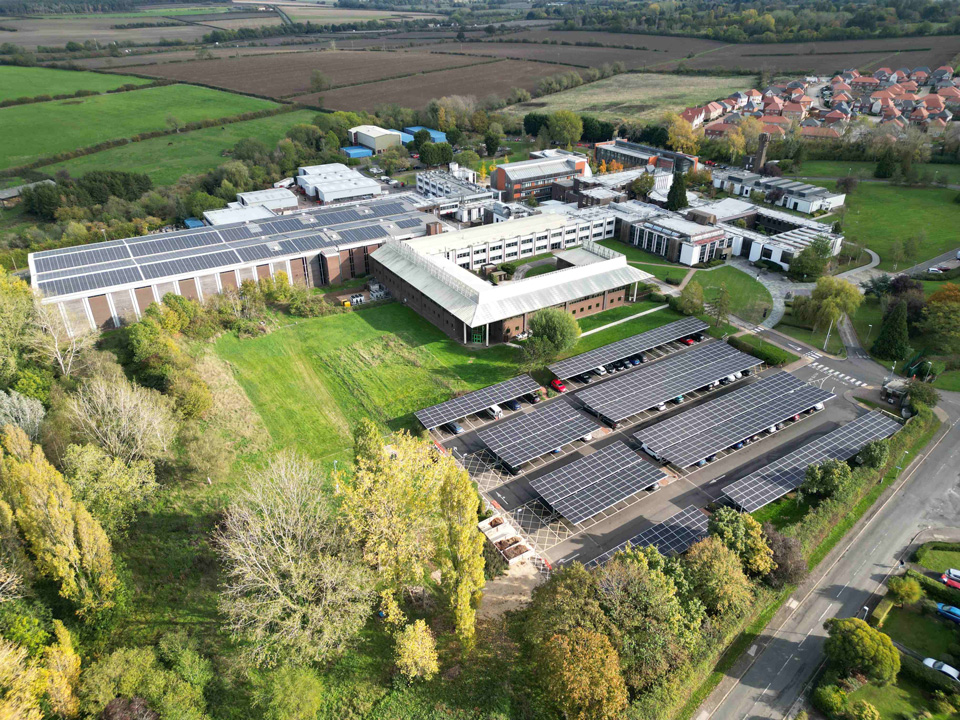 Aerial view of the BGS Keyworth site.