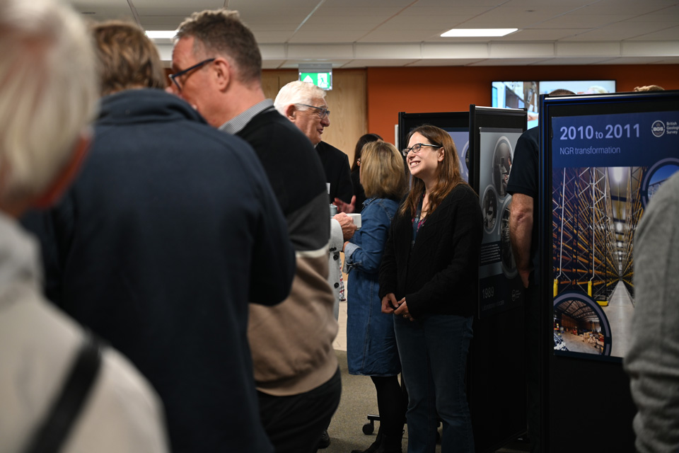 Attendees at the BGS headquarters in Keyworth to mark the anniversary. BGS © UKRI.