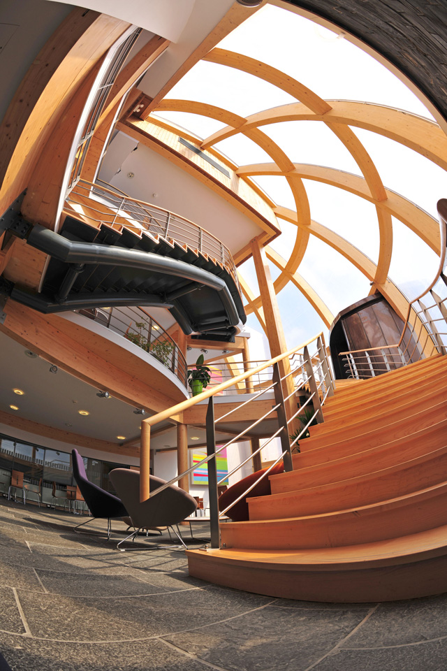 The William Smith Building was officially opened in 2009 by HRH The Princess Royal. The building was designed by Pick Everard and, at 3000 m², the structure was recognised upon its opening as the UK’s largest woodenframed, open-plan office building.
